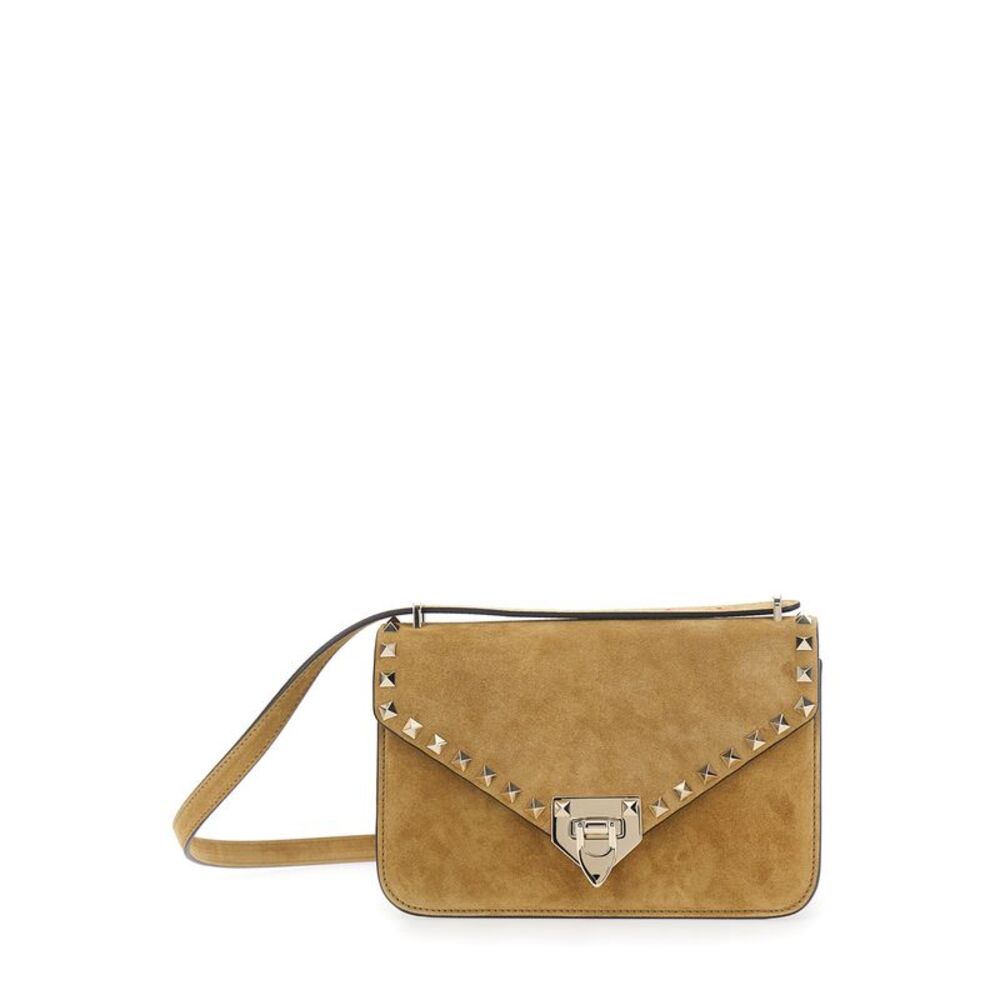 Valentino Garavani Women Small Shoulder Bag | Rockstud | Suede S./Platinum Studs